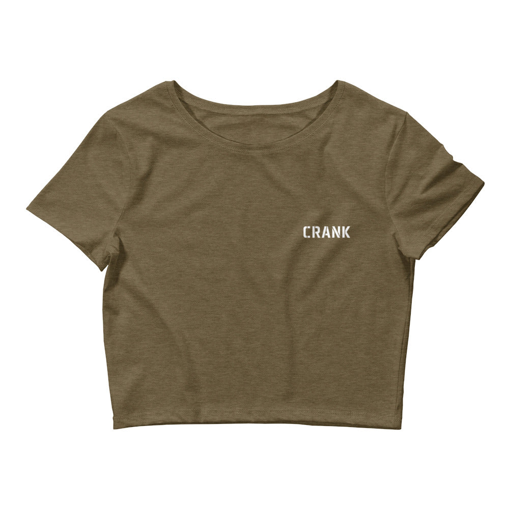 CRANK Women\'s Crop Tee The Heather Crank Frank - – Olive